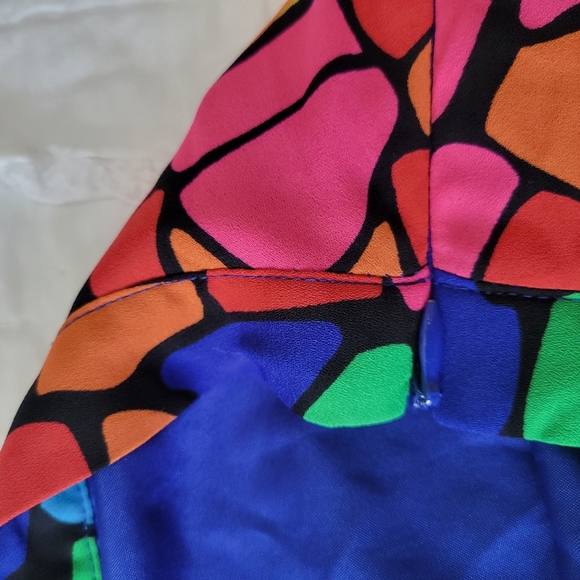 L'Amour Nanette Lepore Heart Mosaic  Stained Glass High Low Skirt L Like New - Picture 10 of 12